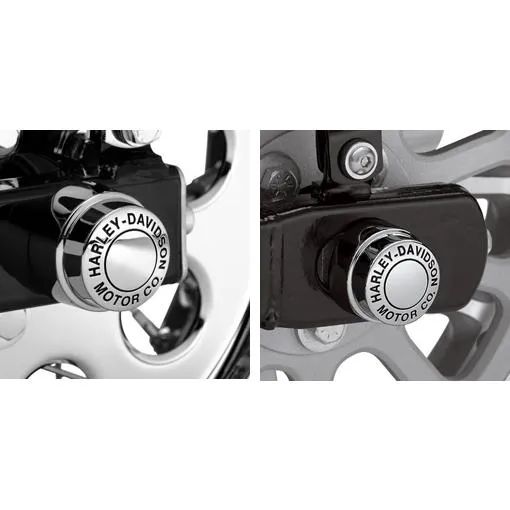 リアアクスルナットカバーキット/H-D MOTOR CO.ロゴコレクション:2008〜17年ダイナ、2008年以降ソフテイル