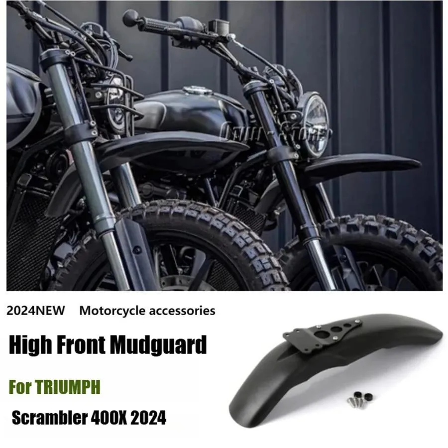 【並行輸入品】トライアンフ スクランブラー 400X スクランブラー 400 X 2024用 ? モトクロスアクセサリー ハイフロントフェンダー マッドガードカバー プロ