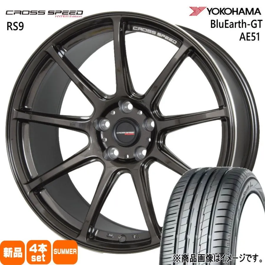 GR86 86 BRZ F8.5JxR9.5J ヨコハマ 225/40R18  235/40R18 BluEarth-GT AE51 夏用 サマータイヤ CROSS SPEED RS9