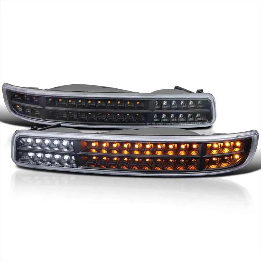 SPEC D TUNING マットブラック シーケンシャル LED バンパーライト シグナルランプ GMC Sierra 1500 並行輸入品