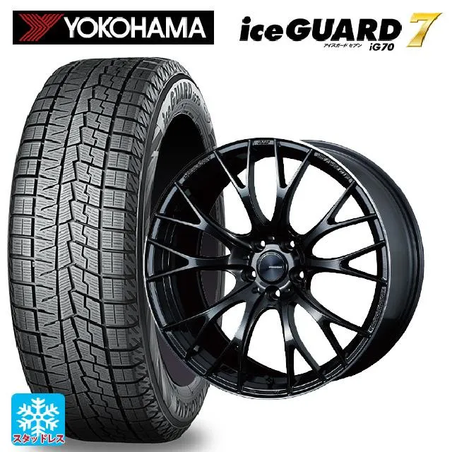 送料無料 スタッドレスタイヤホイール 4本セット 245/40R19 98Q ヨコハマ アイスガード7(IG70) ウェッズ ウェッズスポーツ SA2