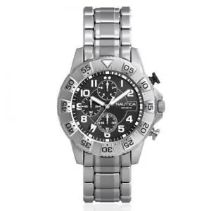 【送料無料】腕時計 ウォッチ ノーティカクロックマンクロノステンレススチールブレスレットreloj hombre nautica nsr 104 nad16004g chrono pulsera acero nuevo