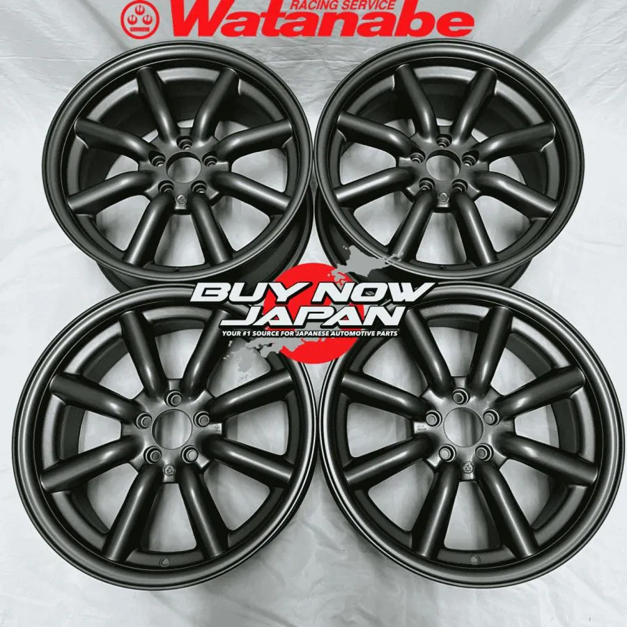 【在庫ありの場合即納】4本セット RS Watanabe F8-TYPE 17×8J+40 5H-100ブラック/ 86/BRZ ブレンボ不可 ワタナベ アルミホイール