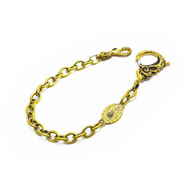 【galcia/ガルシア】「Mexican Skull Brass Wallet Chain/メキシカンスカルブラスウォレットチェーン」(25WCB-MSM001BB)(ハーレー/アメカジ/ウルフパック)