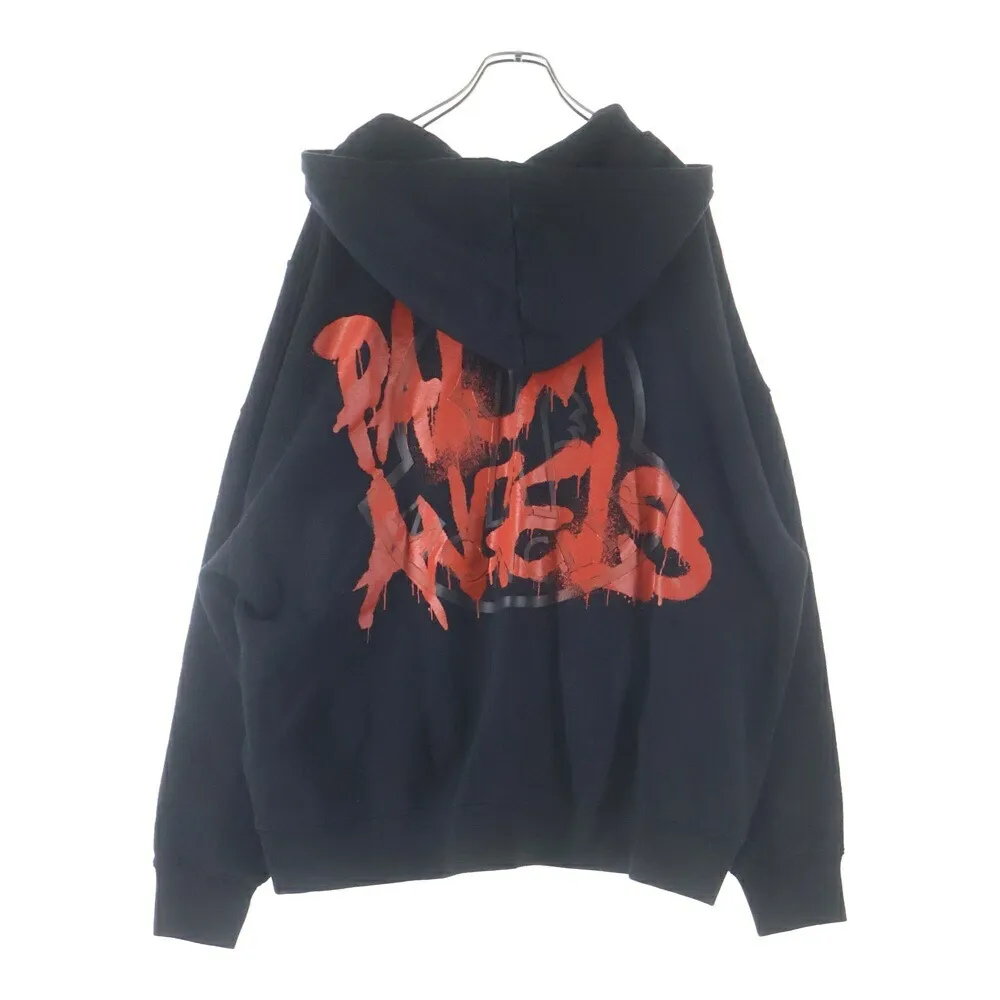 MONCLER(モンクレール) サイズ:S ×Palm Angles MAGLIA CON CAPPUCCIO【中古】【程度B】【カラーブラック】【取扱店舗BRING福岡天神店】