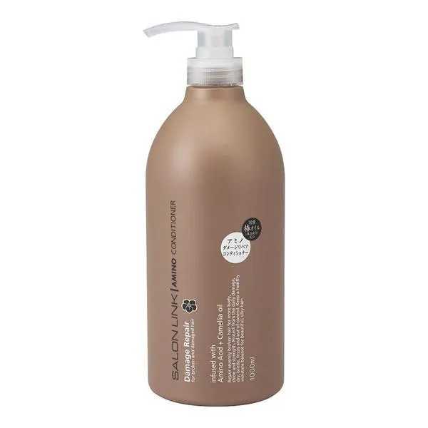 (まとめ買い×10個セット)熊野油脂 サロンリンク アミノ ダメージリペア 椿 コンディショナー 1000ml (送料無料)