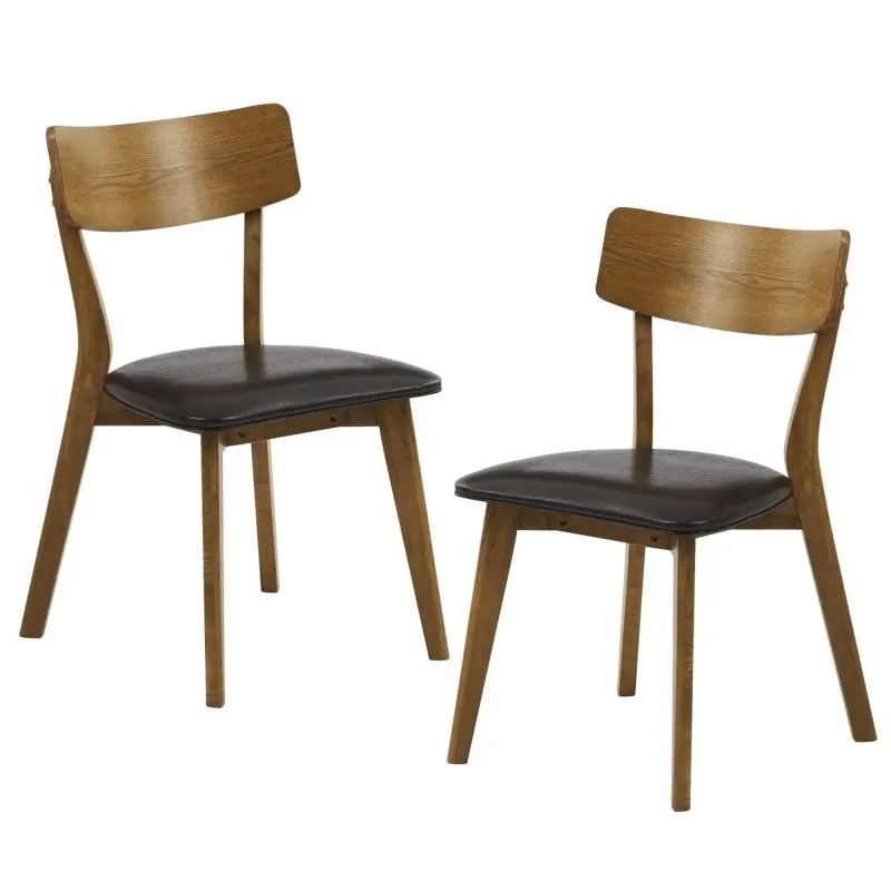 関家具(Sekikagu) 大川家具 ダイニングチェア ブラウン 座面高46(cm) 座面PVC ピンゴ 2脚入り 331562
