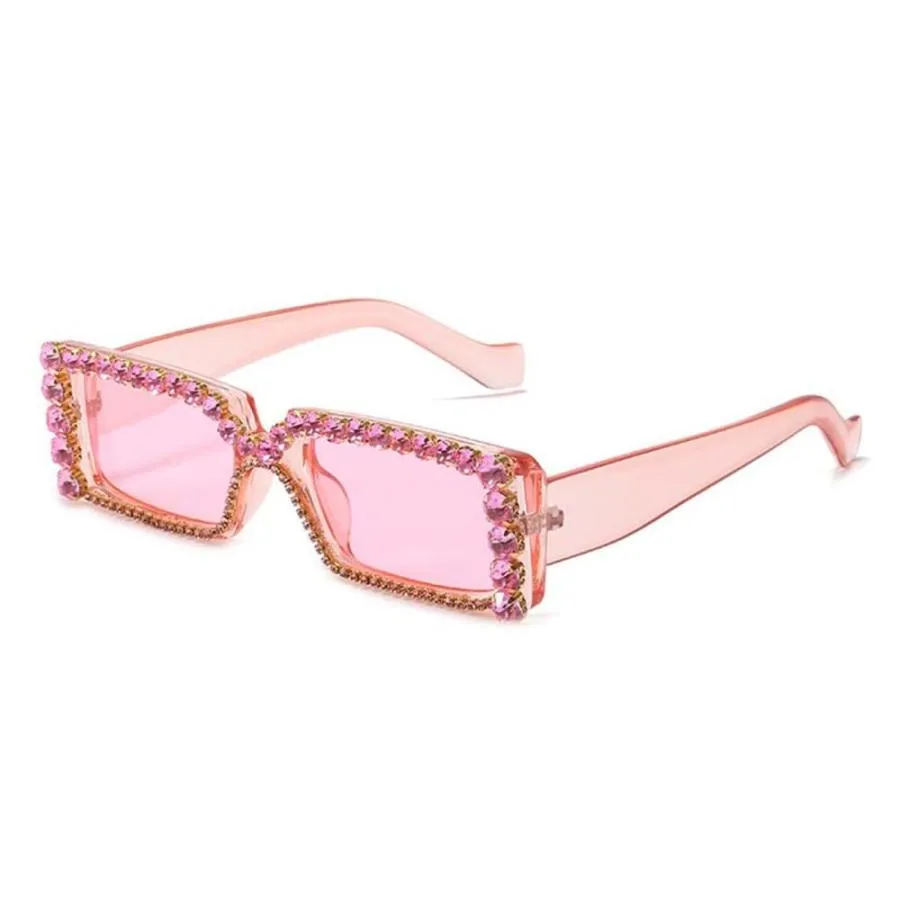 【並行輸入品】[MUTYNE] ファッション長方形高級ダイヤモンド女性サングラスヴィンテージクリアキャンディーカラー眼鏡男性ラインストーンサング