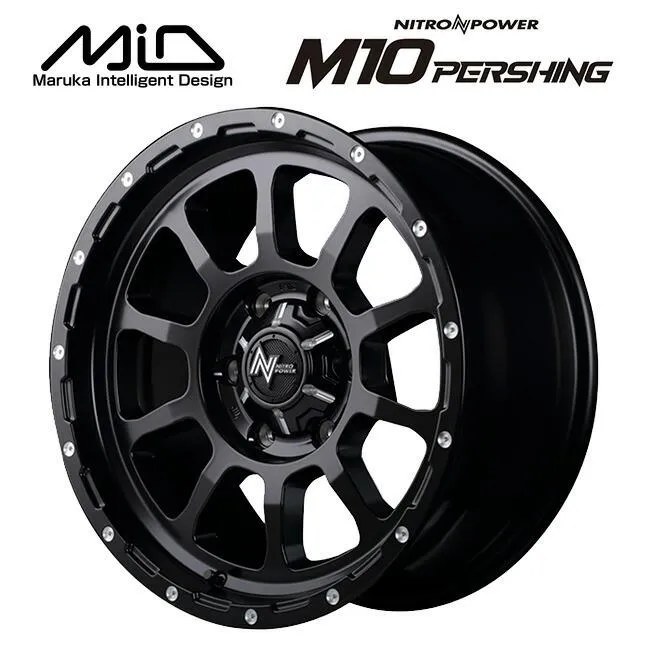 エムアイディー ナイトロパワー M10パーシング セミグロスブラック／マシニング 16×6.5 +38 6/139.7 新品ホイール1本