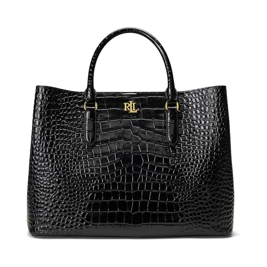 ラルフ・ローレン Lauren Ralph Lauren Embossed レザー Large Marcy Satchel レディース ハンドバッグ