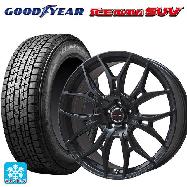送料無料 スタッドレスタイヤホイール 4本セット 225/55R19 99Q グッドイヤー アイスナビ SUV ビックウェイ レイシーン プラバ 7M