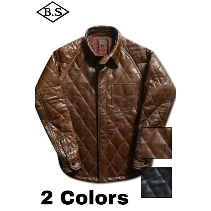 デラックスウエア DELUXEWARE レザージャケット 7648B Quilted Leather Shirt