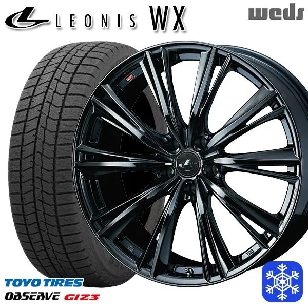 215/45R17インチ TOYO トーヨー オブザーブ ギズ3 GIZ3 5H114.3 スタッドレスタイヤホイールセット ウェッズ レオニス WX BMC1
