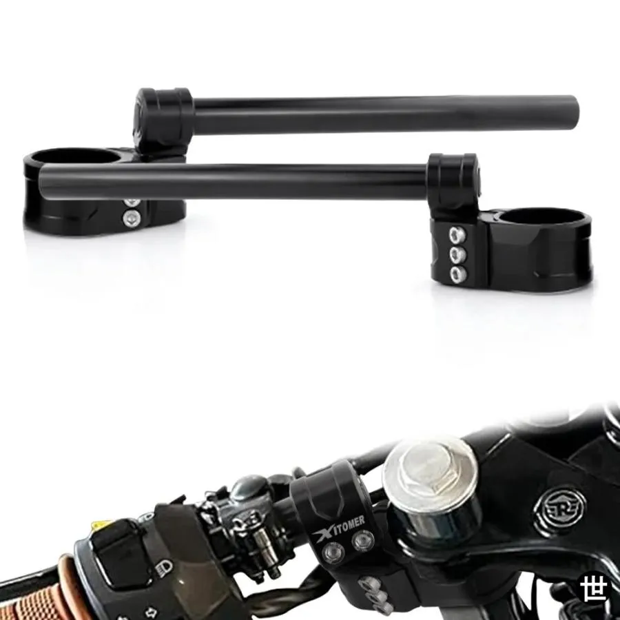 バイク用ハンドルバークリップオンハンドルバーライザー 37MM 41MM 43MM 50MM 53MM 55MMクリップオンハンドルバー汎用フィット