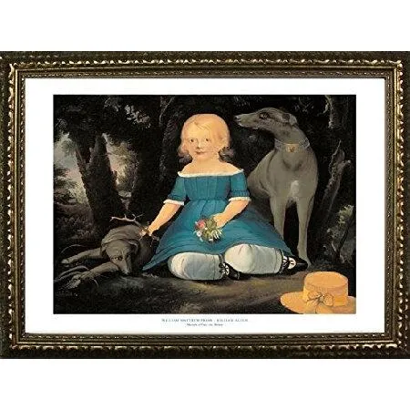 フレーム入りウィリアム・アレンby William Matthew Prior 22 X 28アートプリントポスター有名なペイントFigurative Still Life Girl and Two Dogsからボストン