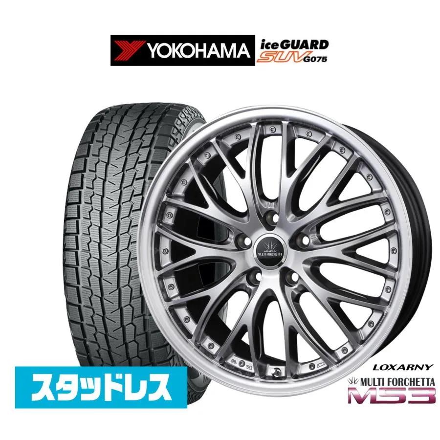 スタッドレスタイヤ ホイール4本セット BADX ロクサーニ マルチフォルケッタ MS3 ヨコハマ ice GUARD アイスガード SUV (G075) 225/55R18