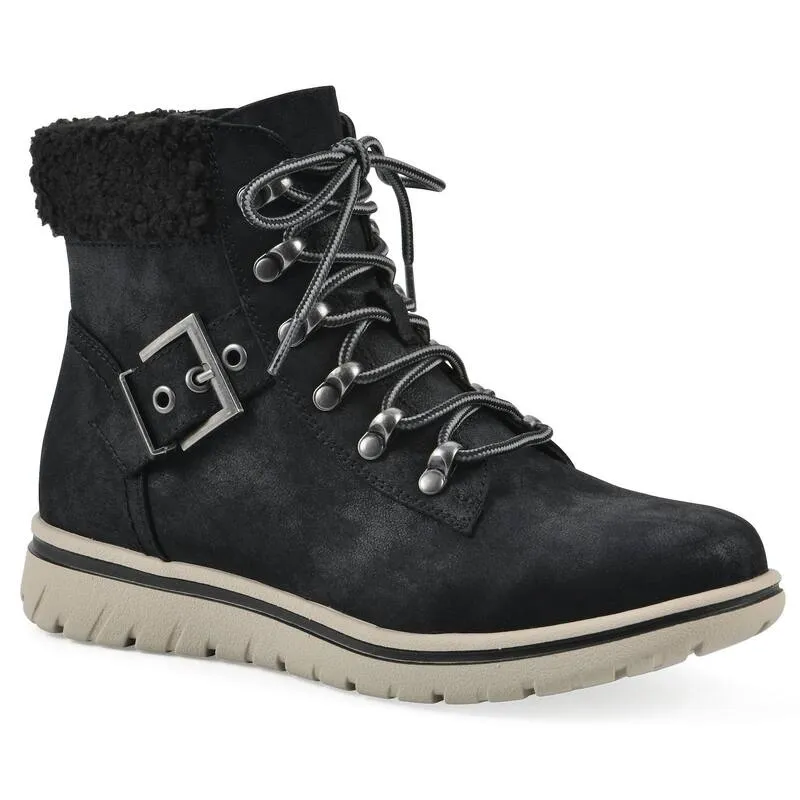 クリフバイホワイトマウンテン レディース シューズ ブーツ・レインブーツ アンクル Cliffs by White Mountain Hadrian Women Ankle Boots Black Fabric ブラック