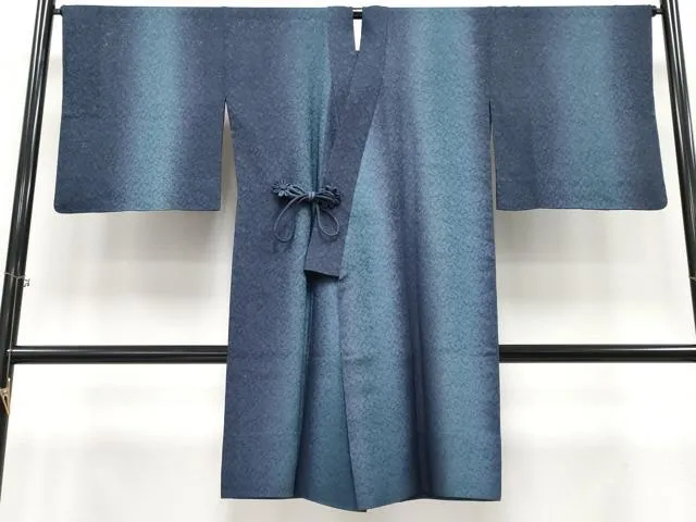 平和屋着物∞極上 スリーシーズン 春夏秋 塵除け 道中着 ロング丈 花唐草紋紗 暈し染め 逸品 CYAA4364s6