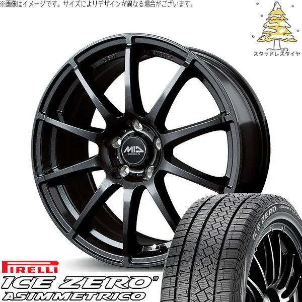 WRX GRヤリス 245/40R18 スタッドレス | アイスゼロアシンメトリコ \u0026 MIDホイール スタッグ 18インチ 5穴114.3