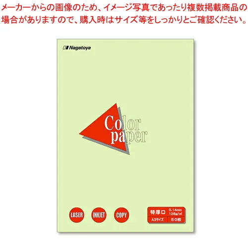 【まとめ買い10個セット品】カラーペーパーA3 特厚口 50枚入 ナ-1406 ワカクサ 1冊【メイチョー】