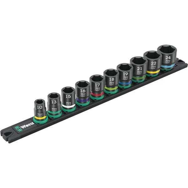 【ポイント20倍】WERA ヴェラ 差込角3／8SQ マグネットレール付 10点組インパクトソケットセット 005451