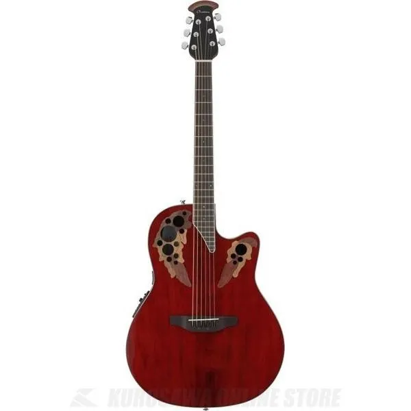 Ovation Celebrity Elite Super Shallow  CE48-RR (Ruby Red) (エレアコ) 【高性能ケーブルプレゼント！】