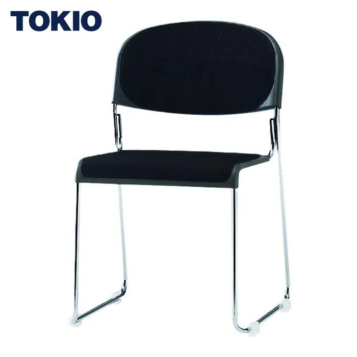 TOKIO ミーティングチェア(スタッキング) 布 ブラック (1脚) FNM-10-BK