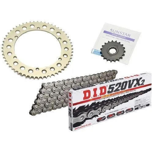 サンスター KD41901 スプロケット\u0026チェーンキット グレー 525 フロント16T リア45T 3点セット スティード400/VLX/VCL/VSE アルミ DIDチェーン スプロケ