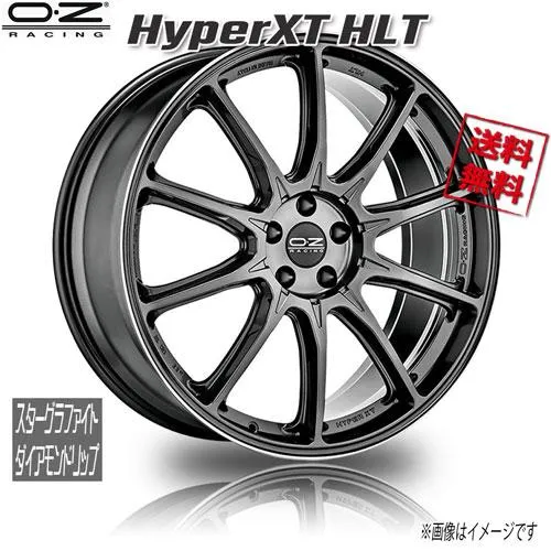 OZレーシング HyperXT HLT スターグラファイトダイアモンドリップ 22インチ 5H114 9J+40 4本 業販4本購入で送料無料