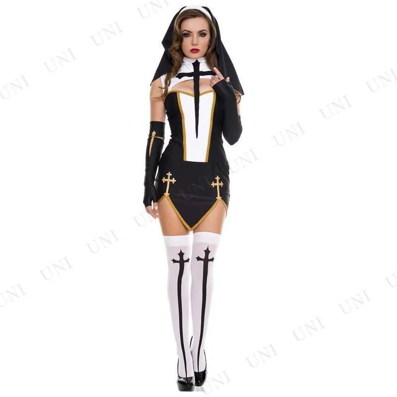 コスプレ 仮装 バッド・シスター SM Music Legs コスチューム 仮装 コスプレ衣装 職業 制服 女性用SM ドレス ヴェール アームカバー ストッキング