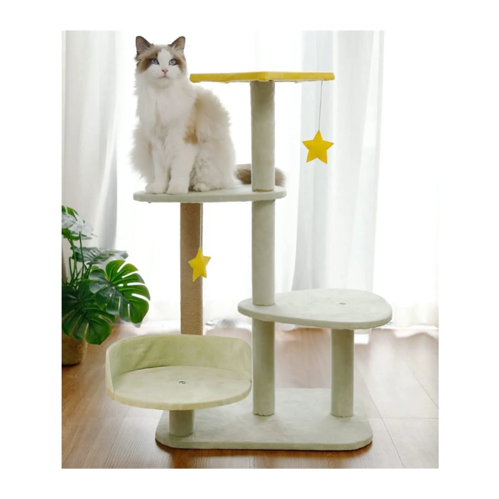 猫の登山フレーム キャットツリーキャットリターマルチレイヤーキャットクライミングフレーム楽しいハンモックスターキャットスクラッチポスト一体型ペットキャットクライミングフレーム 写真キャットクライミングツリー (Color : C)
