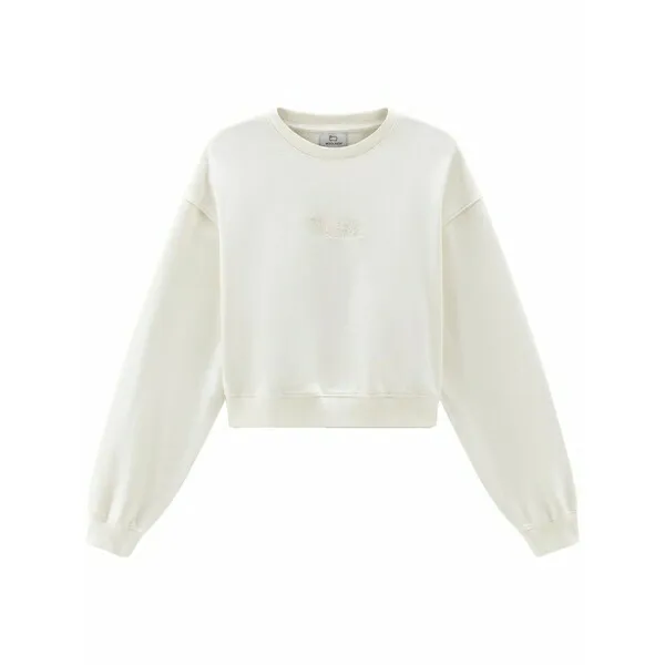 ウール リッチ レディース ニット\u0026セーター アウター Logo-embroidered cotton sweatshirt White