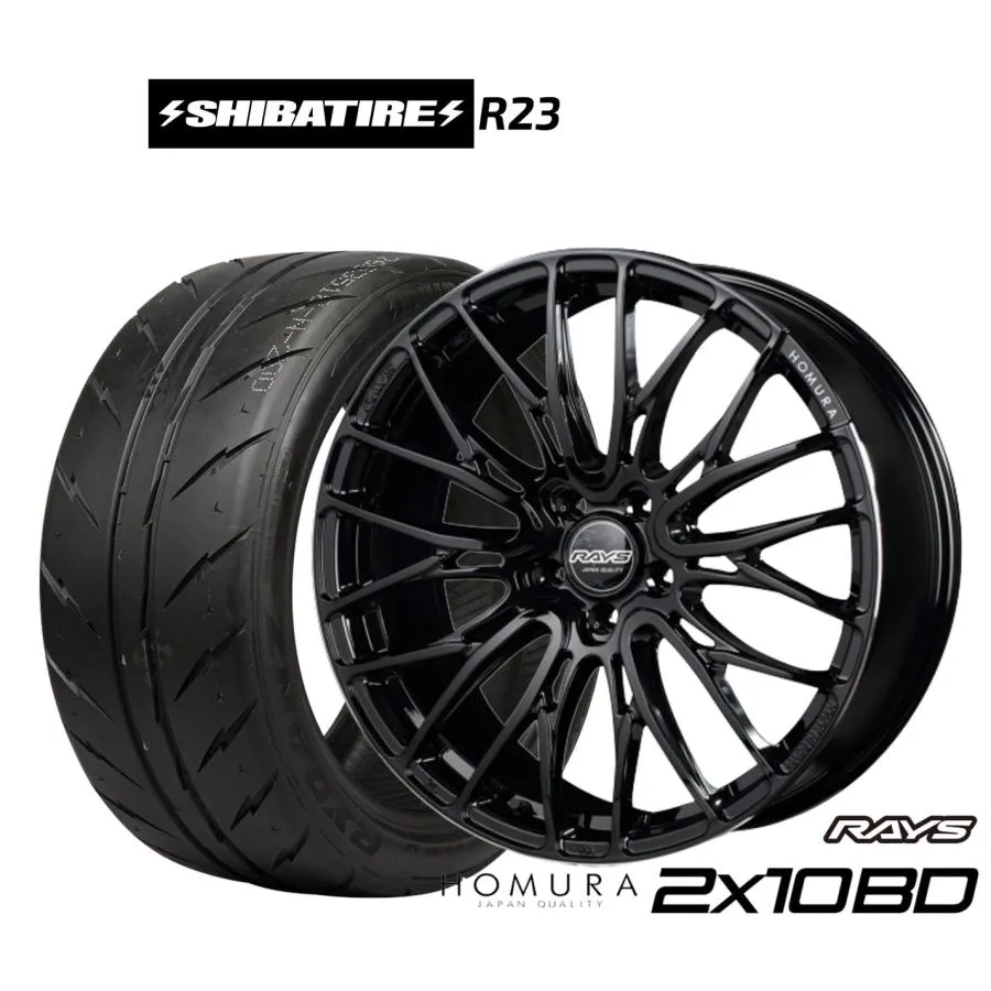 サマータイヤ ホイール4本セット レイズ HOMURA ホムラ 2×10 BD SHIBATIRE シバタイヤ 200R (R23) 215/40R18
