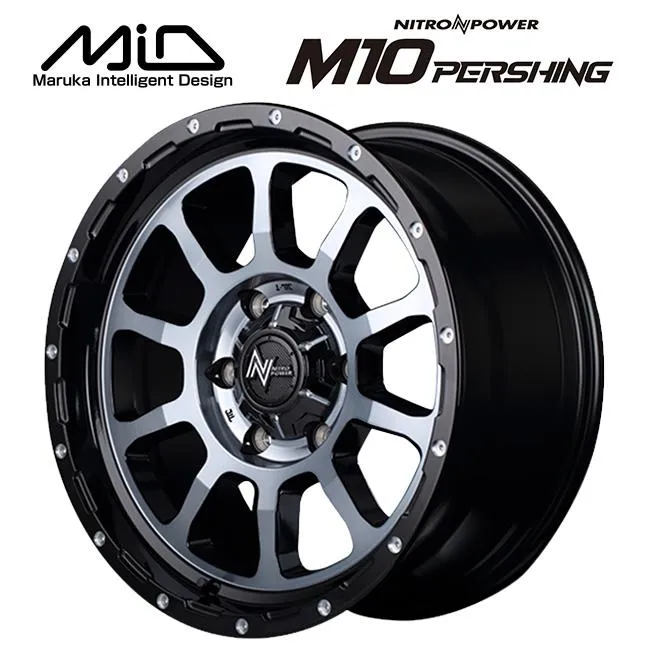 エムアイディー ナイトロパワー M10パーシング ブラック／ＤＣ＋マシニング／ブラッククリア 16×6 -5 5/139.7 108.8 新品ホイール