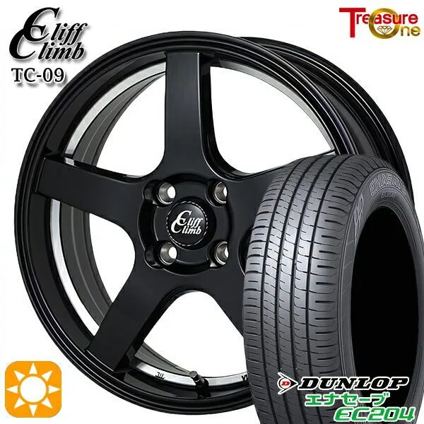 サマータイヤ ホイール4本セット 165/55R14インチ 4H100 トレジャーワン クリフクライム TC09 BK ダンロップ エナセーブ EC204