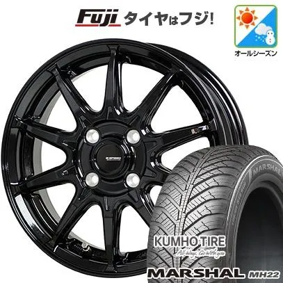 【新品 軽自動車】オールシーズンタイヤ ホイール4本セット 145/80R13 クムホ マーシャル MH22 オールシーズン ジースピード G-05 4J 13インチ