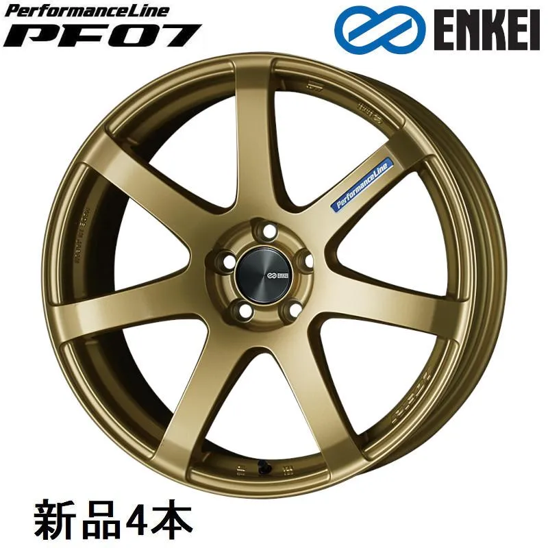 18インチ 18x7.5J +48 PCD100 5穴 Gold ホイール 4本 エンケイ パフォーマンスライン PF07  ENKEI