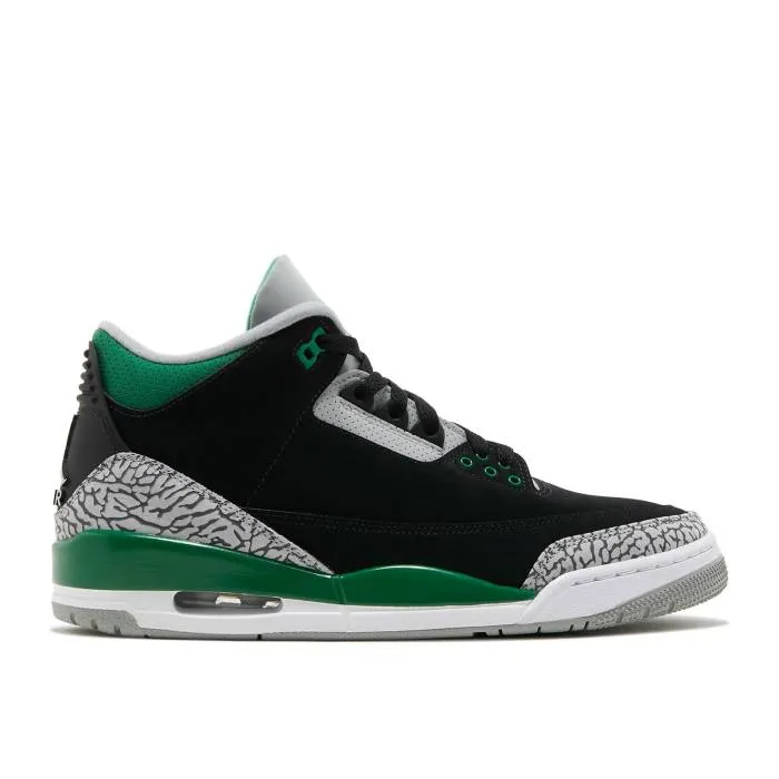 ナイキ エアジョーダン Air Jordan 【 Jordan 3 Retro Pine Green Men Black/Pine Green/Cement Grey/White 】 レトロ メンズ 黒色 ブラック green 緑・グリーン 灰色・シメント 灰色 グレー 白色 ホワイト