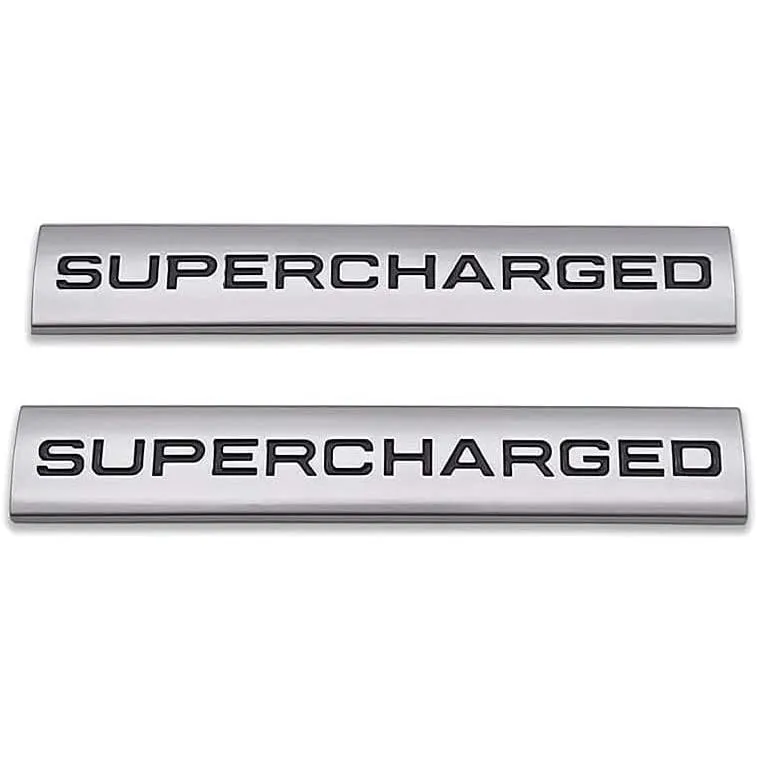 【並行輸入品】2Pcs 3D Raised Supercharged Logo Car Emblem Premium Auto Badge Re