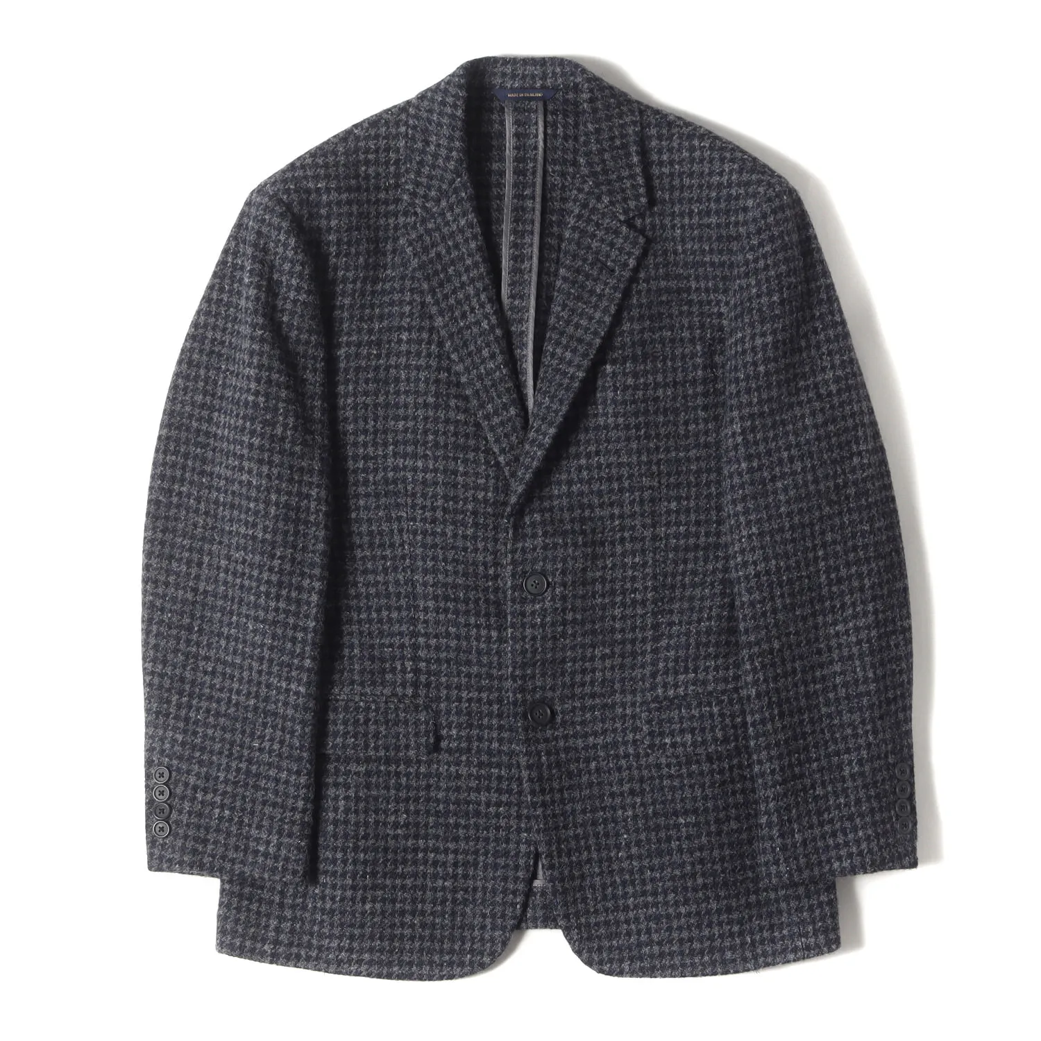 BROOKS BROTHERS ブルックスブラザーズ ジャケット ネイビー グレー サイズ:40S | HARRIS TWEED別注 | 千鳥格子 ツイード 2B ノッチドラペル テーラードジャケット | アウター ブレザー 上着【メンズ】【中古】【美品】【K4807】