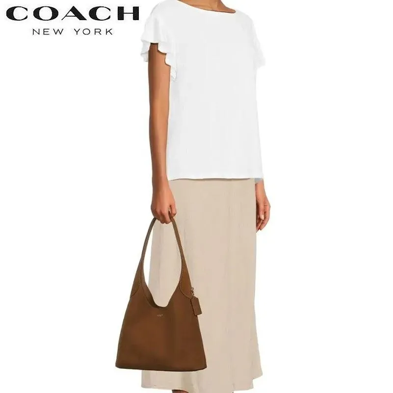 コーチ COACH バッグ CW637 2025秋新作 ショルダーバッグ ブティックライン 新作 ブルックリン スエード ショルダー バッグ 28 ウォーム ブラウン 正規品