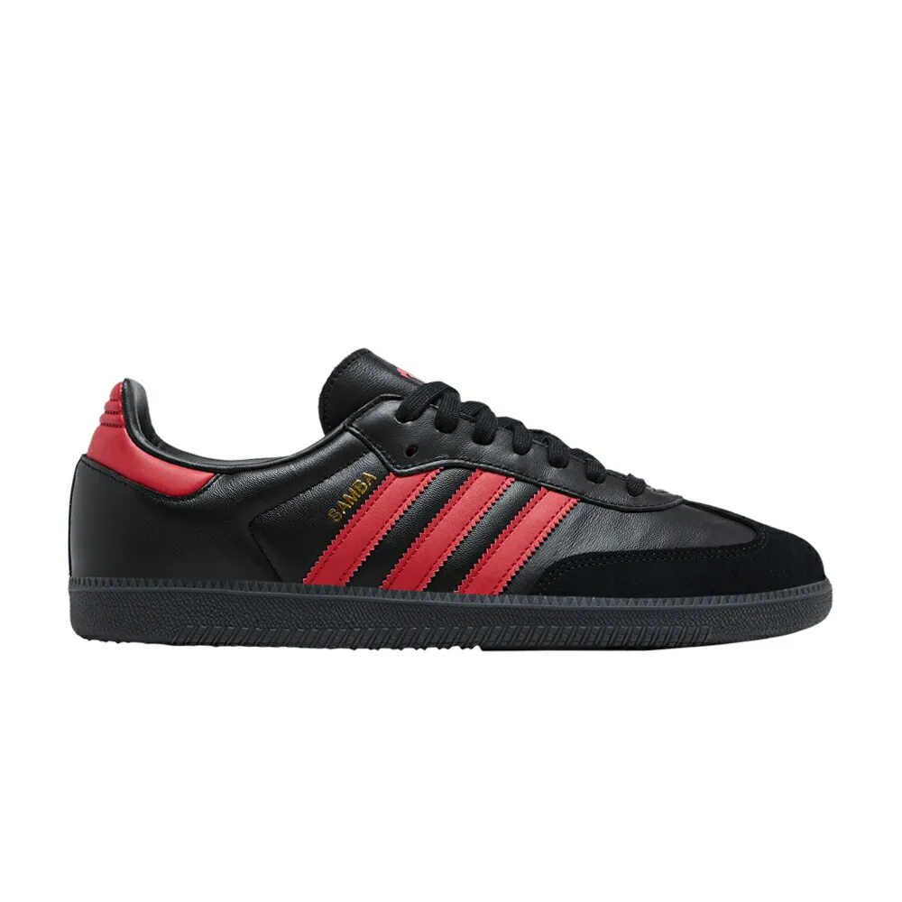 アディダス ユナイテッド サンバ コア 黒色 ブラック 赤 レッド HOME KIT スニーカー メンズ ADIDAS MANCHESTER UNITED X SAMBA / CORE BLACK MUFC RED CORE BLACK