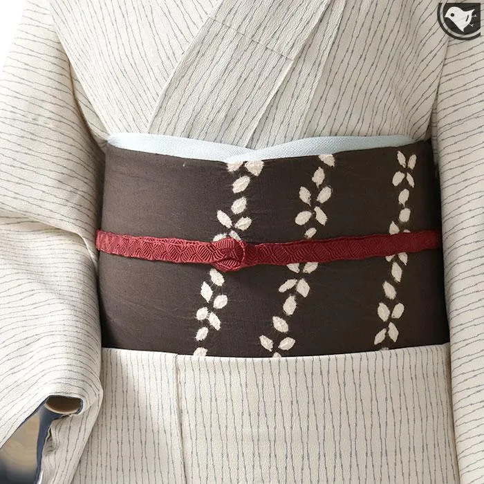 有松絞り 老舗 熊谷 謹製 “帽子絞り” 米沢産紬地 九寸 名古屋帯 日本製