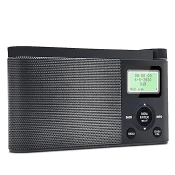 【中古】DAB + / FMラジオ、多言語ポータブルミニ Dデジタルラジオ、30節光局、目覚まし時計、カレンダー、時間3.5mmオーディオ出力、ブラック