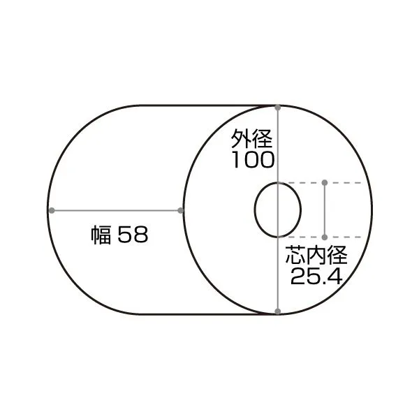 クリエイティア感熱ロール紙 ノーマル保存 幅58×直径100mm×長さ113m 厚み0.062mm 芯内径25.4mm SP58100I1セット（36巻） 感熱技術を活かした高品質ロール紙 幅広58mm×直径100mm×長さ113m、薄さ0.062mmの保存力抜群 芯内径25.4mmで使いやすさもバツグン 1セットで36巻り