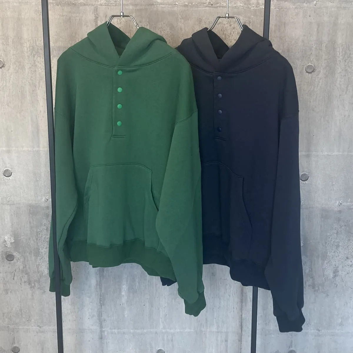 【MEYAME】ハーフボタンパーカー HALF BUTTON HOODIE (BRUSHED LINING)  [MEY-2208] メヤメ