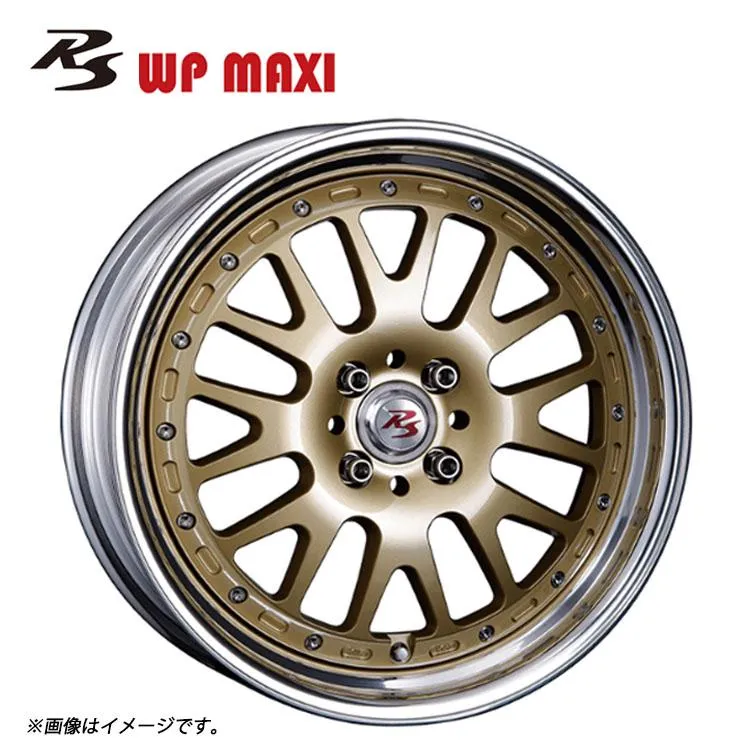 17インチ 5H100 8.5J 8.5J+42〜-14 5穴 ホイール 【1本単品 新品】 ゴールド RS WP MAXI Mid Disk 送料無料 クリムソン