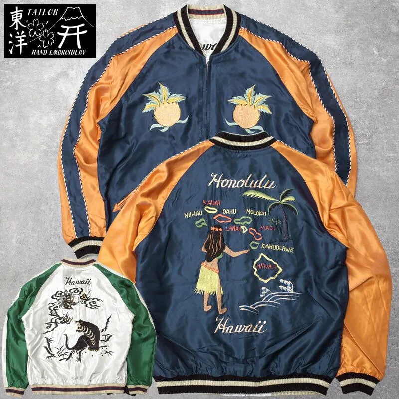 TAILORTOYO テーラー東洋 #TT15877 Late 1950s Style アセテート リバーシブル スカジャン『HAWAII MAP×DRAGON & TIGER』スーベニア メンズ 男性 アウター