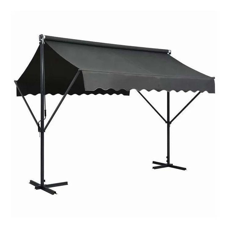 vidaXL 自立型オーニング 300×300cm アントラシート ホーム ガーデン 芝 ガーデン アウトドアリビング 屋外用傘・サンシェード 代引不可