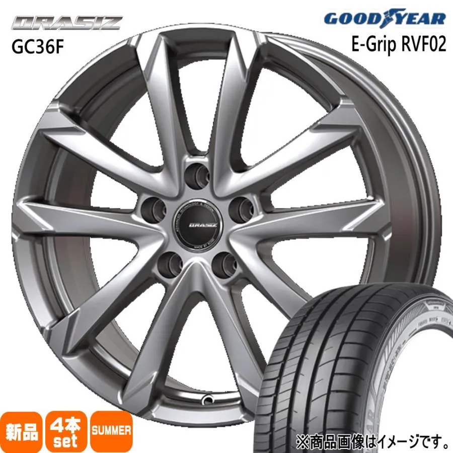 ES カムリ クラウン etc  グッドイヤー 215/60R16 95H EfficentGrip RVF02 夏用 サマータイヤ QRASIZ GC36F 16インチ